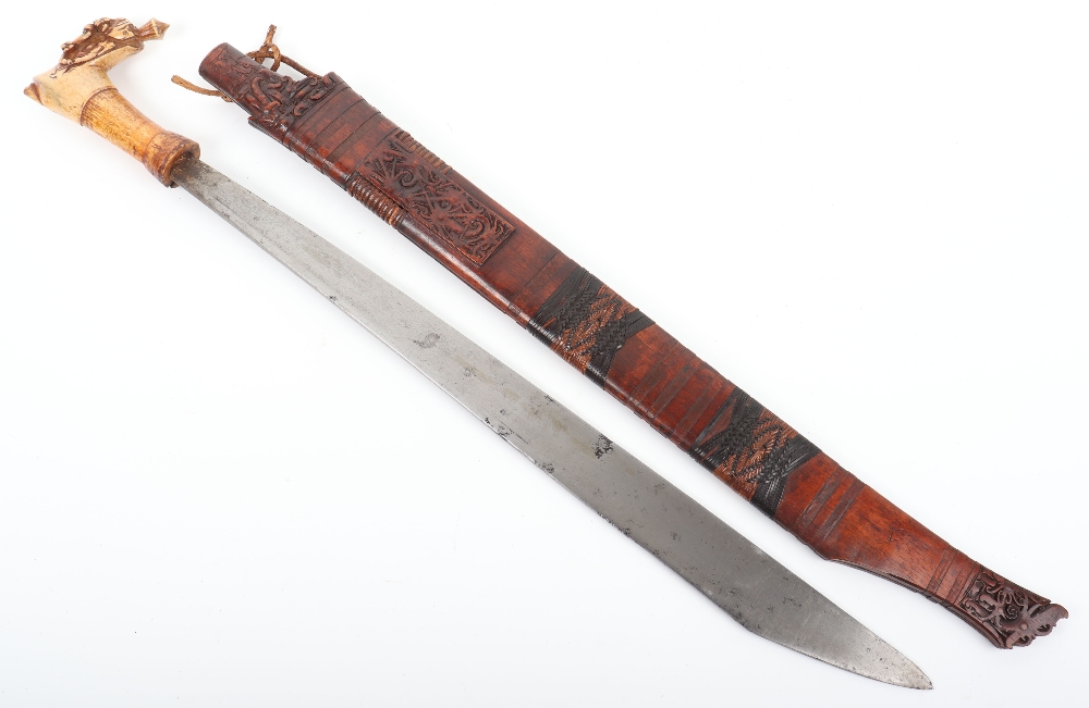 Late 19th Century Dyak Head Hunter’s Sword Mandau, - Image 7 of 9