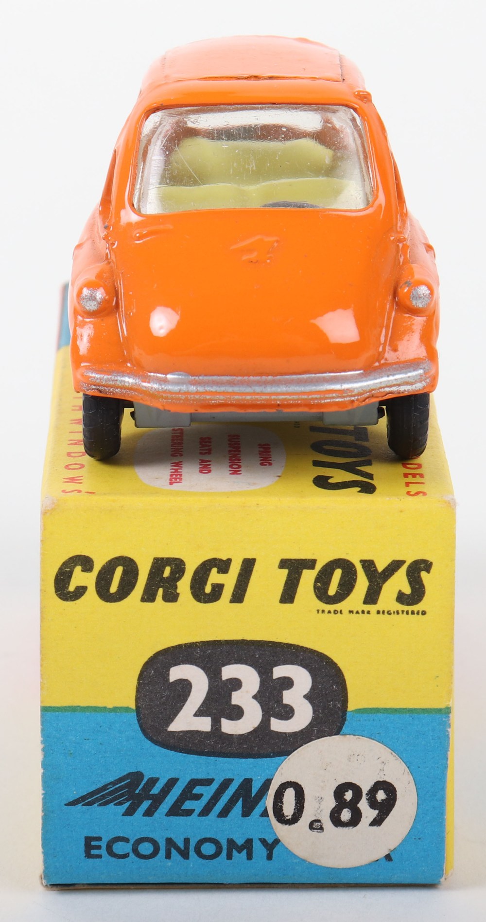 Corgi Toys 233 Heinkel Economy Car orange body - Image 3 of 5