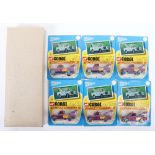 Six Corgi Juniors Whizzwheels 31 Land-Rover Breakdown Wrecker Trucks, with outer Trade Box