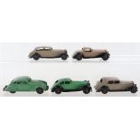 Five Dinky Toys Post-War 30 series Cars