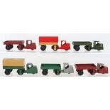 Six Dinky Toys Post War 33 series Mechanical Horse & Trailers