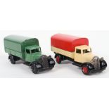 Two Dinky Toys Post War 25b Covered Wagons
