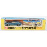 Corgi Toys Gift Set 36 Oldsmobile Toronado, Glastron Sportsman Speedboat and Trailer