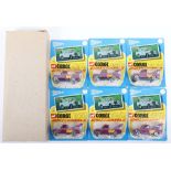 Six Corgi Juniors Whizzwheels 31 Land-Rover Breakdown Wrecker Trucks, with outer Trade Box