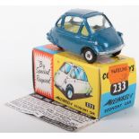 Corgi Toys 233 Heinkel Economy Car kingfisher metallic blue body