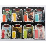 Eighteen Vintage Original Star wars Card backs for figures