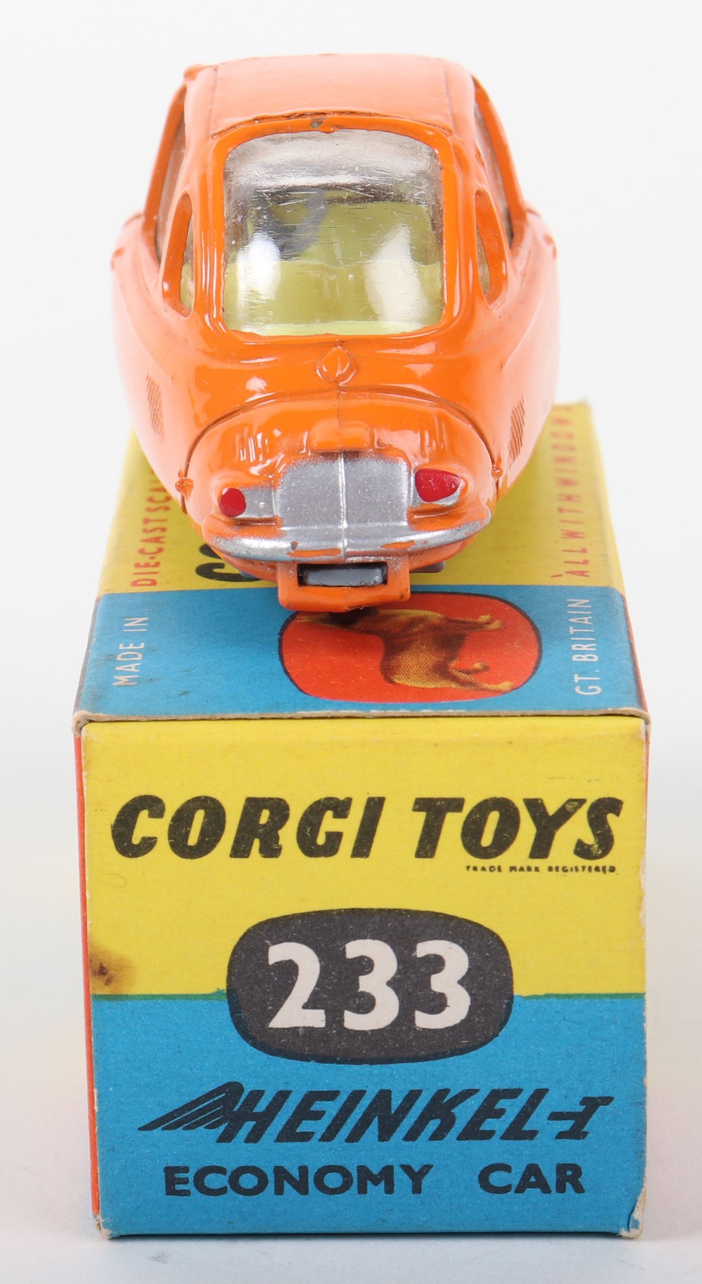 Corgi Toys 233 Heinkel Economy Car orange body - Image 4 of 5