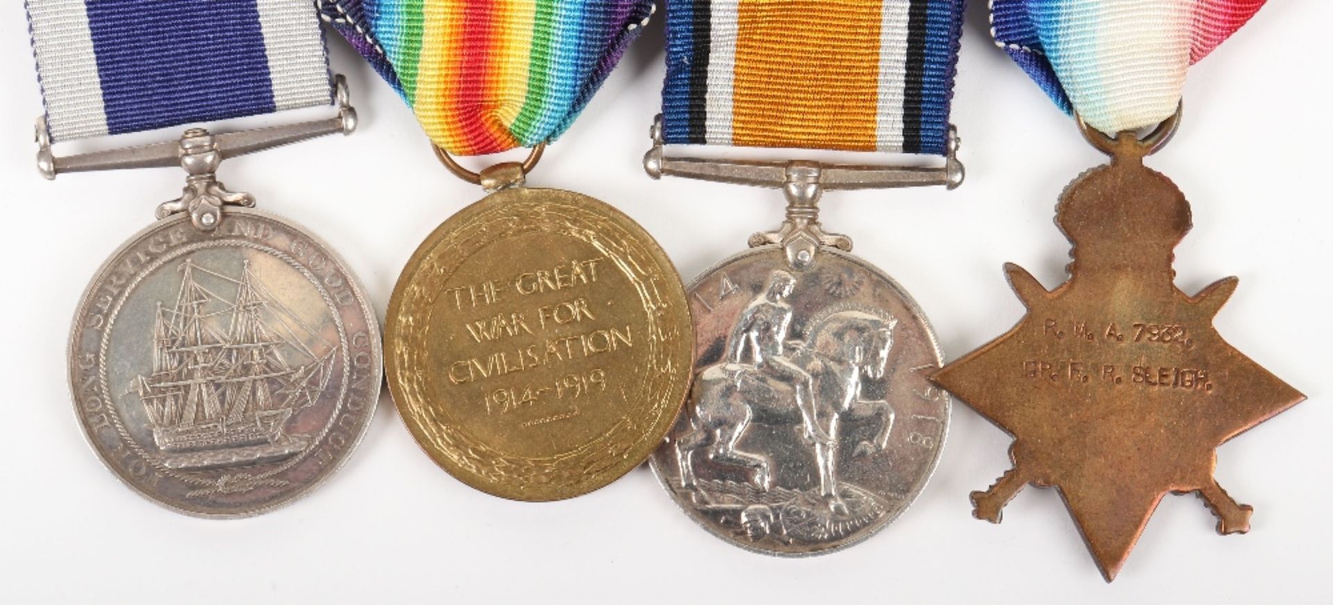 Royal Marine Artillery Naval Long Service Medal Group of Four - Image 5 of 5