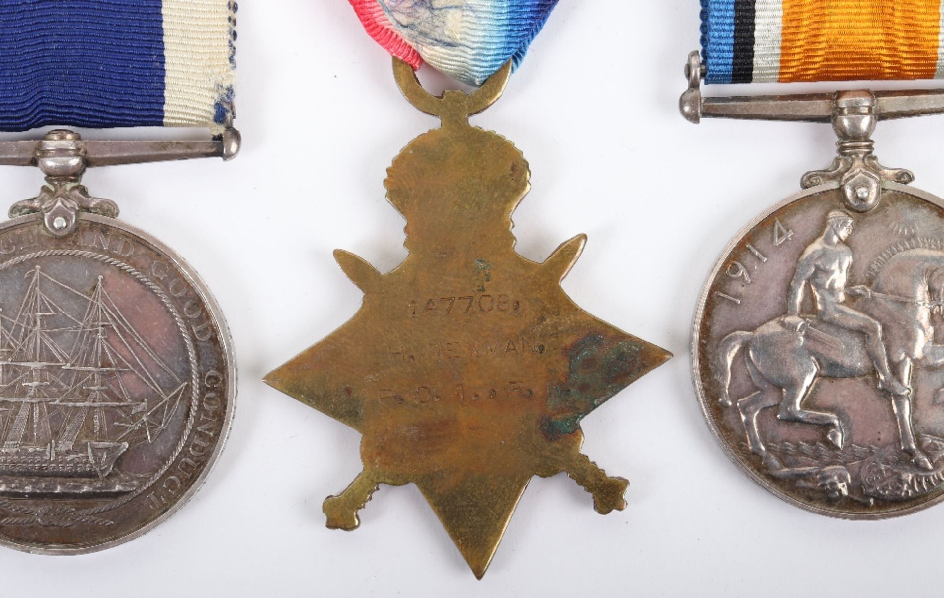 Royal Navy WW1 Medal Trio and Edward VII Long Service Good Conduct Group - Bild 6 aus 6