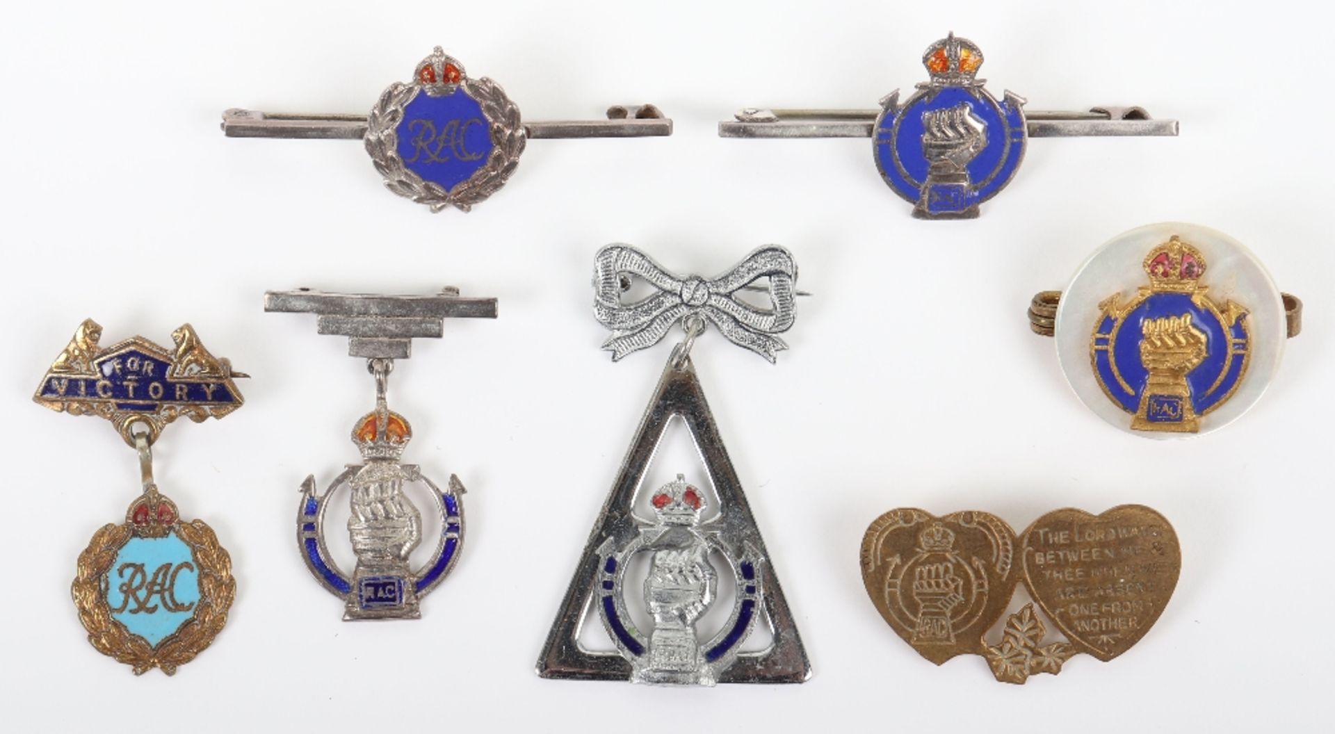 Grouping of Sweetheart Brooches of Royal Armoured Corps Interest