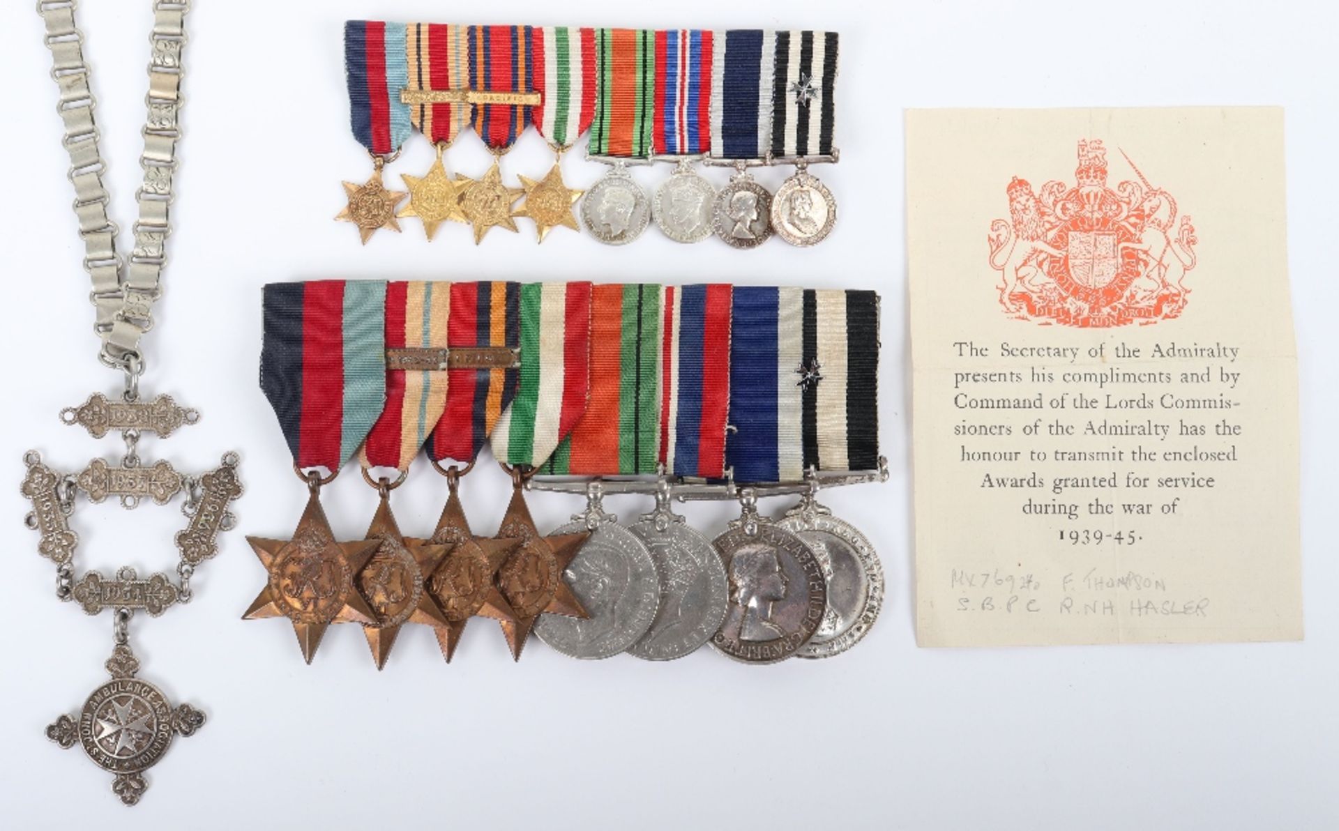 WW2 British Royal Navy and St Johns Ambulance Long Service Medal Group of Eight - Image 2 of 11