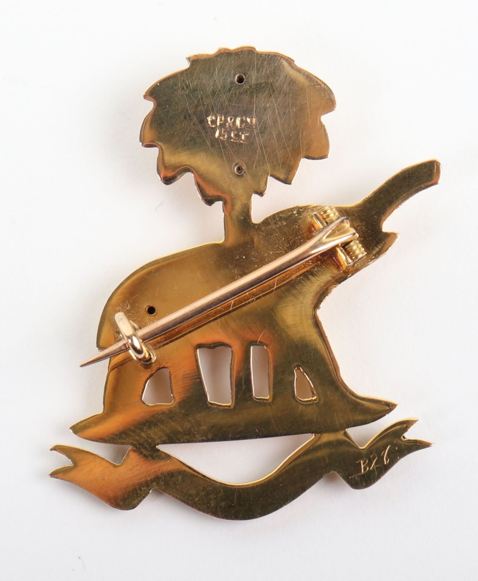 Fine Quality 15ct Gold and Enamel West African Frontier Force Sweetheart Brooch - Image 4 of 6