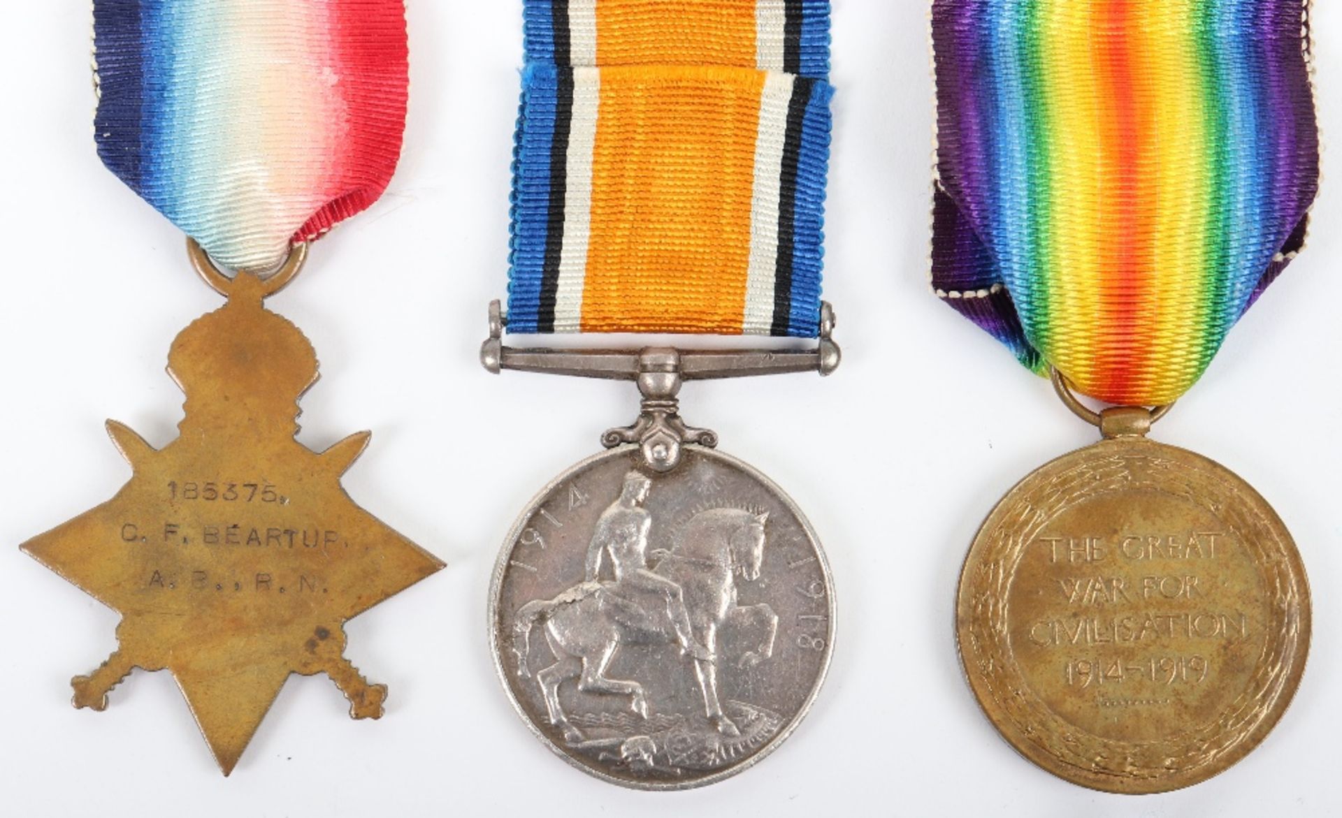 British Royal Navy WW1 Campaign and Royal Naval Fleet Reserve Long Service Medal Group of Six - Image 7 of 8