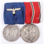 WW2 German Armed Forces Court Mounted Medal Pair