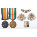 Great War 10th Battalion Cheshire Regiment 1918 Prisoner of War Medal Pair