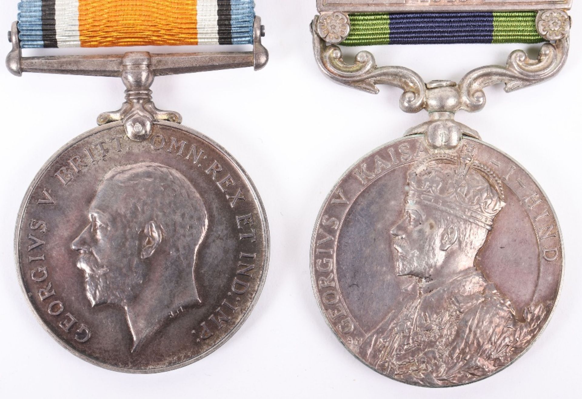 Great War and North West Frontier Medal Pair Queens Royal West Surrey Regiment - Bild 3 aus 6