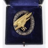 Personalised WW2 German Paratroopers Qualification Badge (Fallschirmschutzen-Abzeichen) in Original