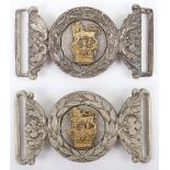 2x Victorian Levee Pattern Sword Waist Belt Buckles