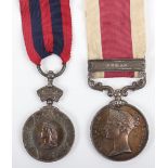 Victorian Indian General Service Medal & Abyssinia War Medal Pair Royal Navy