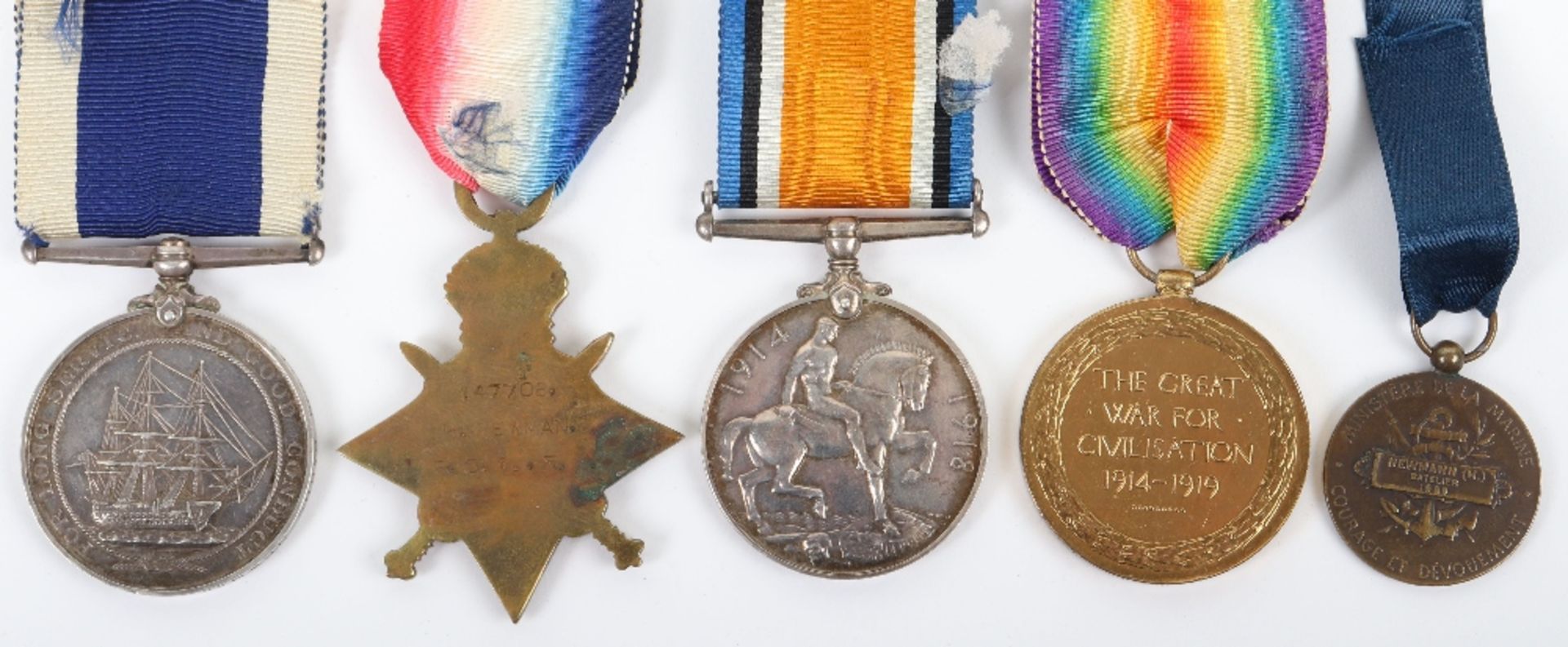 Royal Navy WW1 Medal Trio and Edward VII Long Service Good Conduct Group - Bild 5 aus 6