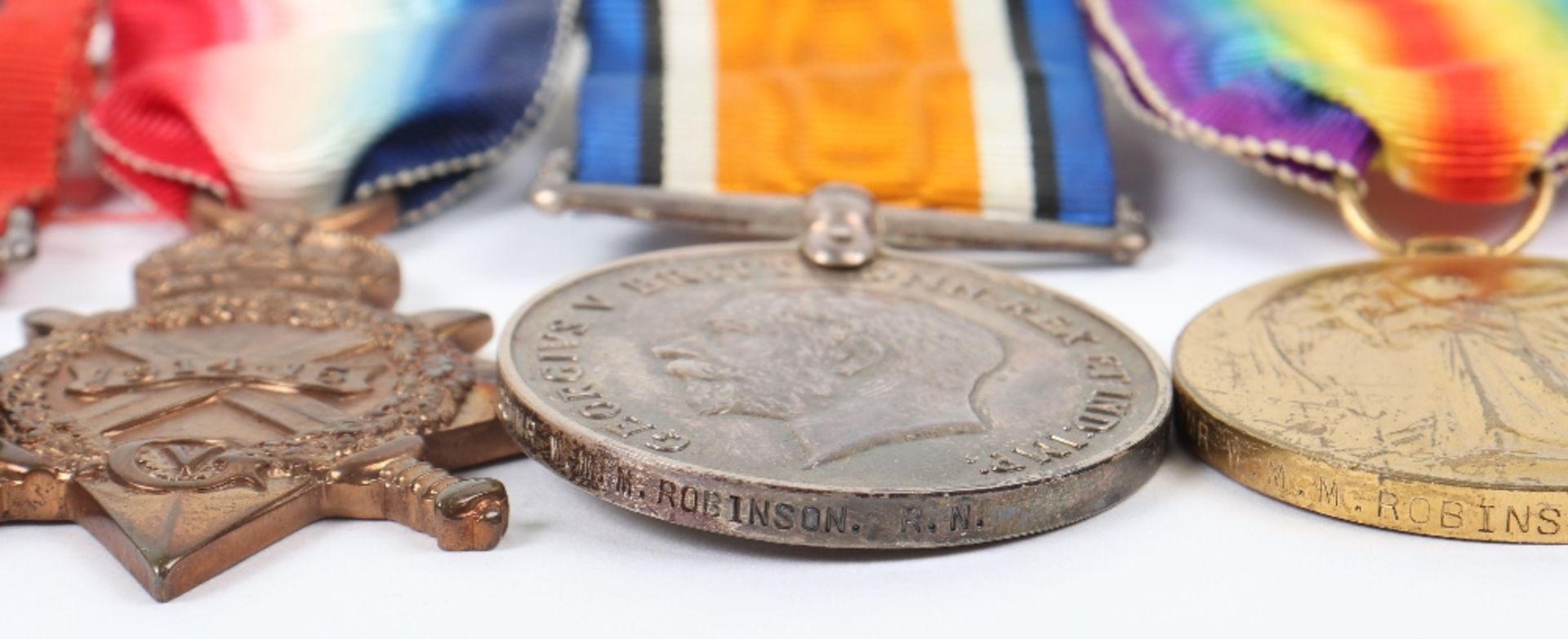 Boer War and WW1 Medal Group of Four Commander William Malcolm Martyr Robinson - Image 3 of 10