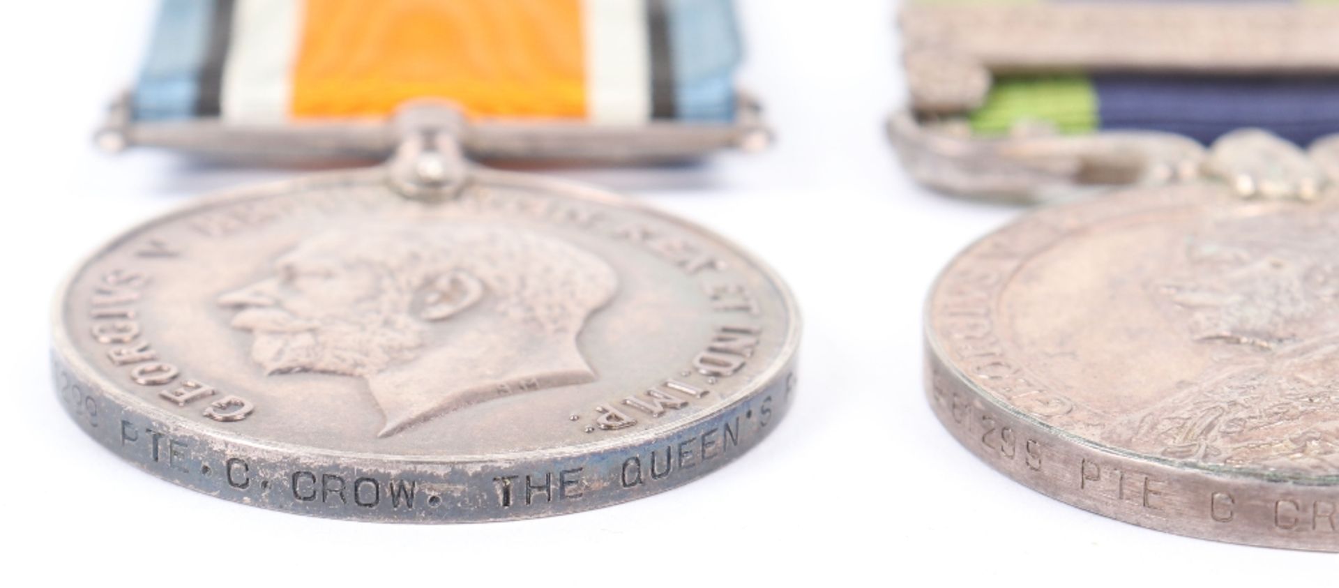 Great War and North West Frontier Medal Pair Queens Royal West Surrey Regiment - Bild 4 aus 6