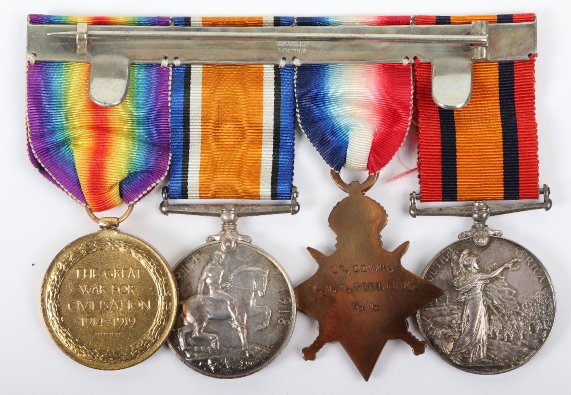 Boer War and WW1 Medal Group of Four Commander William Malcolm Martyr Robinson - Image 5 of 10