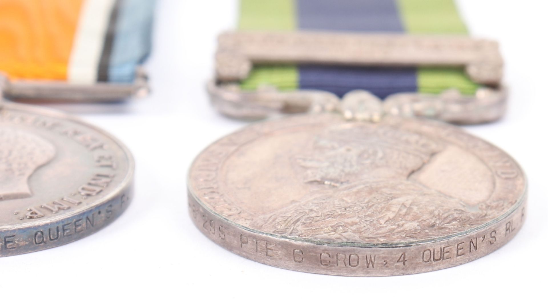 Great War and North West Frontier Medal Pair Queens Royal West Surrey Regiment - Bild 5 aus 6
