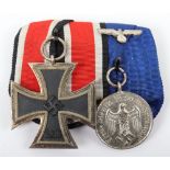 WW2 German Iron Cross Court Mounted Medal Pair