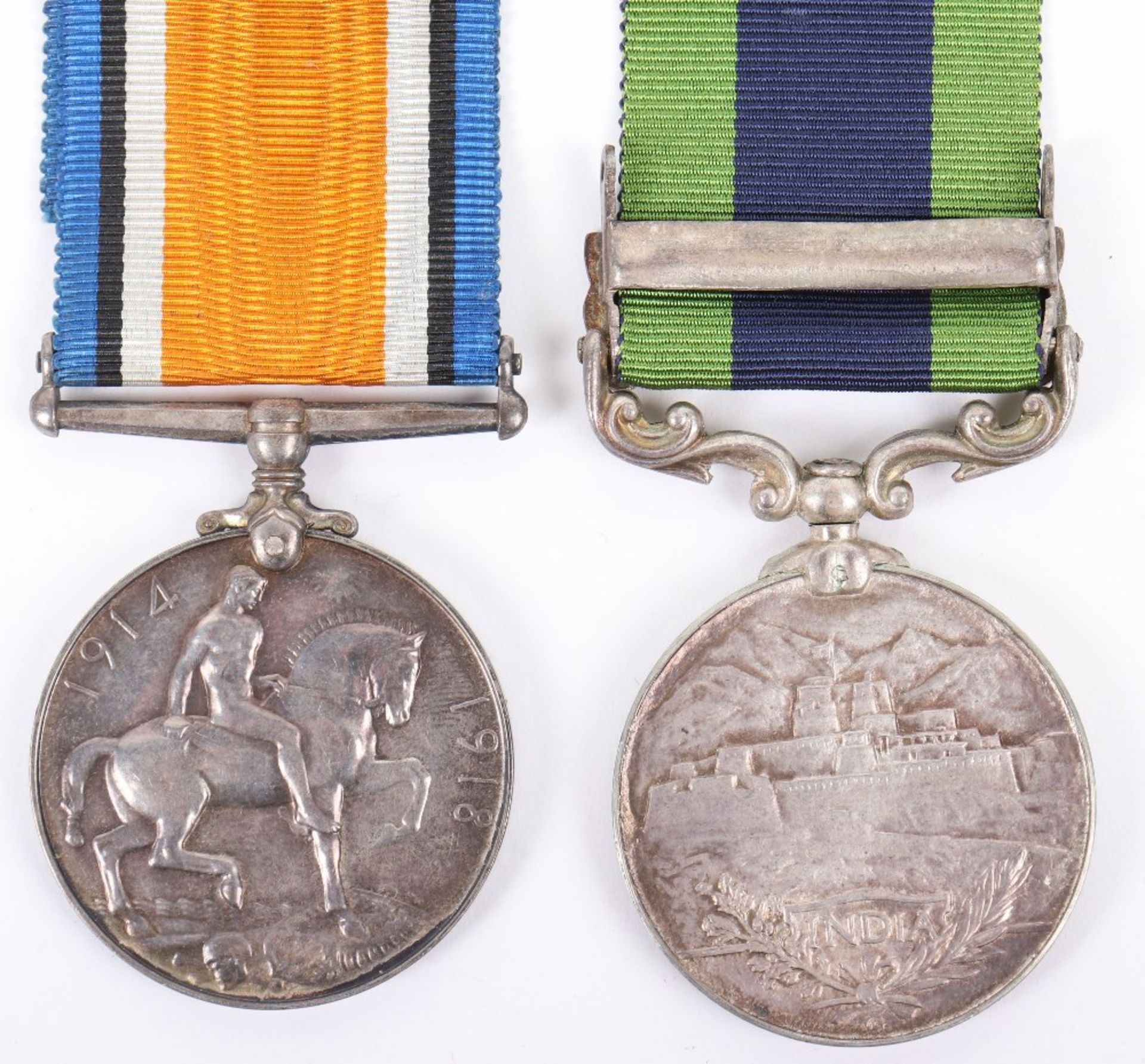Great War and North West Frontier Medal Pair Queens Royal West Surrey Regiment - Bild 6 aus 6