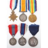 British Royal Navy WW1 Campaign and Royal Naval Fleet Reserve Long Service Medal Group of Six