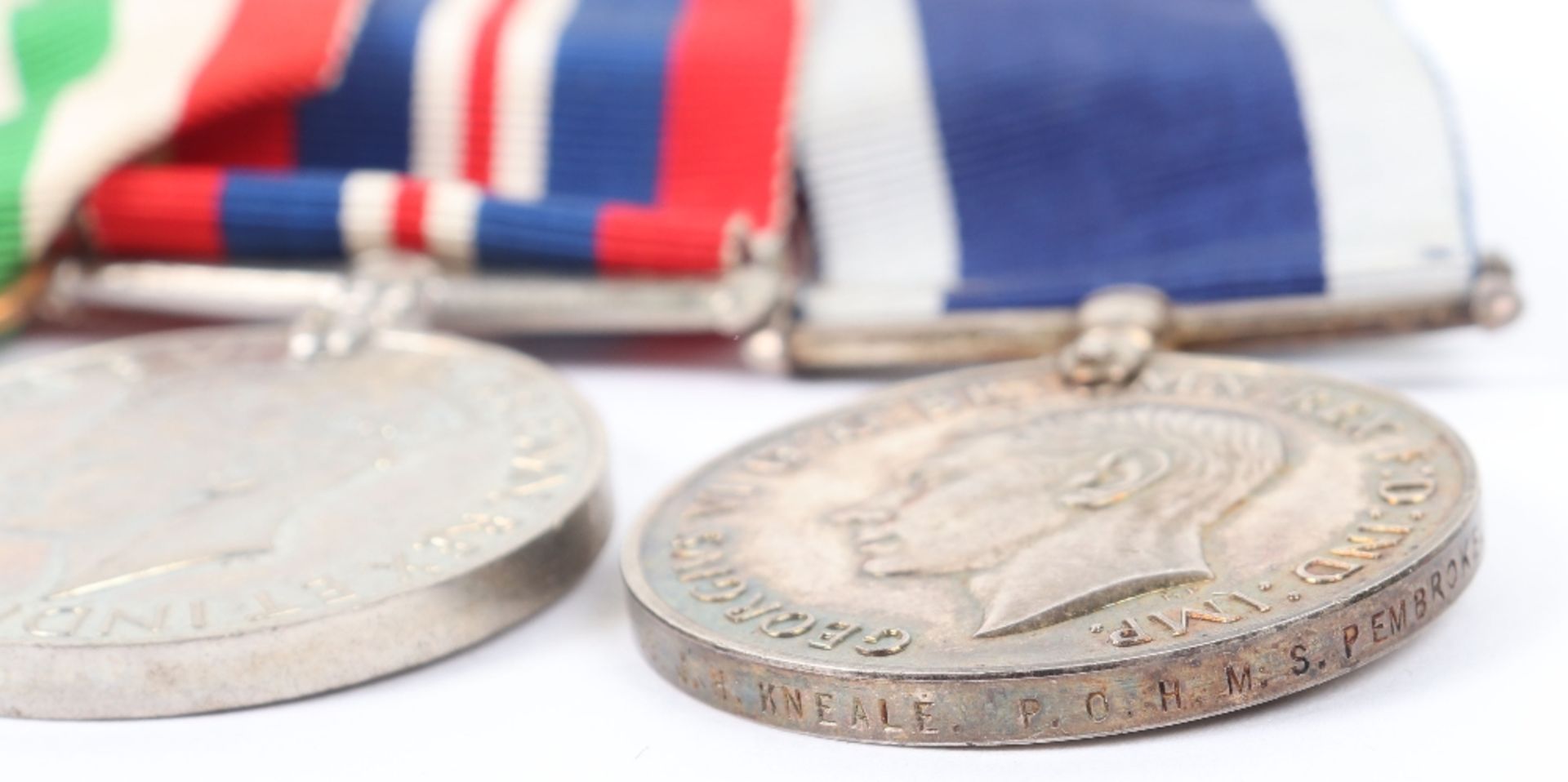 WW2 Royal Navy Long Service Medal Group of Six HMS Pembroke - Image 11 of 22
