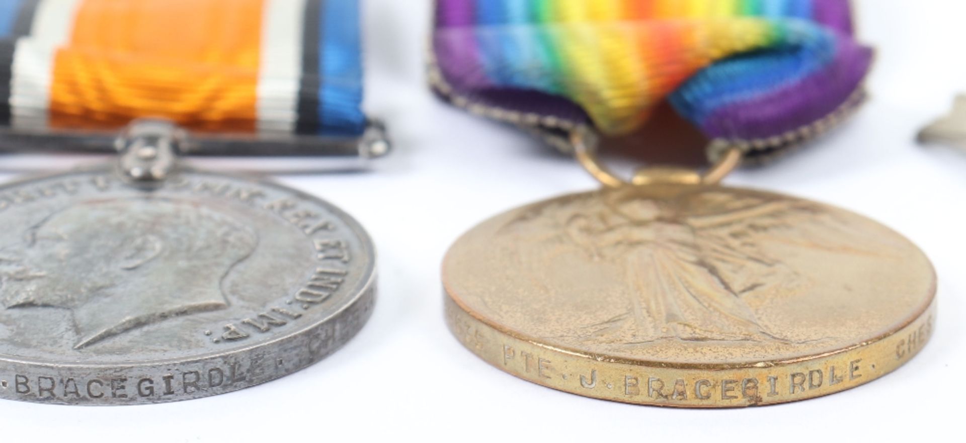 Great War 10th Battalion Cheshire Regiment 1918 Prisoner of War Medal Pair - Image 3 of 5