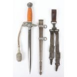 Personalised 2nd Pattern Luftwaffe Officers Dress Dagger with Deluxe Pattern Hanging Straps by WKC