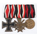 Third Reich Iron Cross Court Mounted Medal Trio