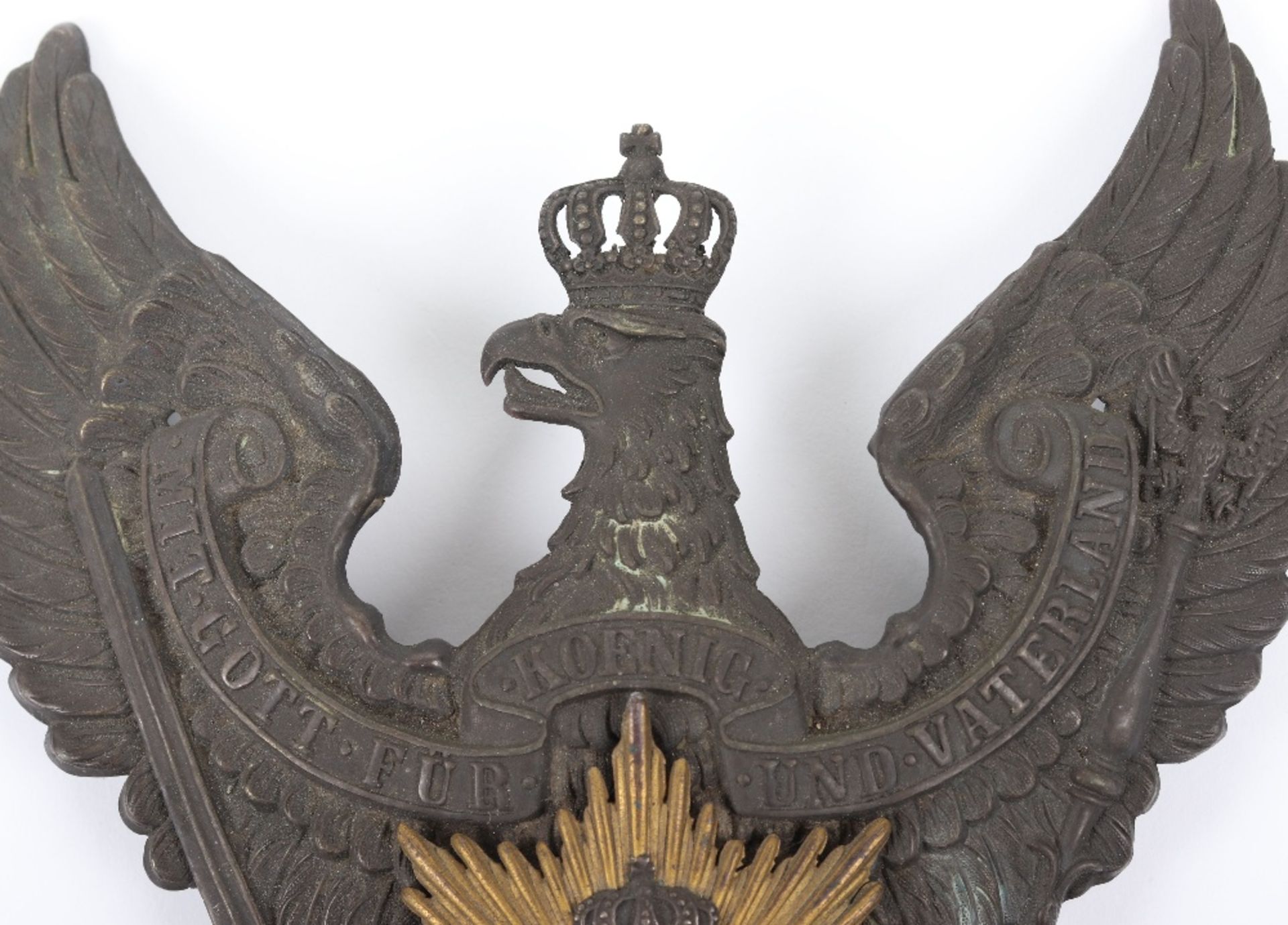 Rare Oldenburg Dragoon Regiment Nr 19 Officers Pickelhaube Plate - Image 3 of 4
