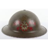 WW2 British Private Factory Fire Brigade / National Fire Service Steel Helmet