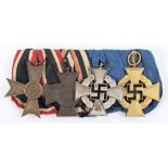 German Non-Combatants Court Mounted Medal Group of Four