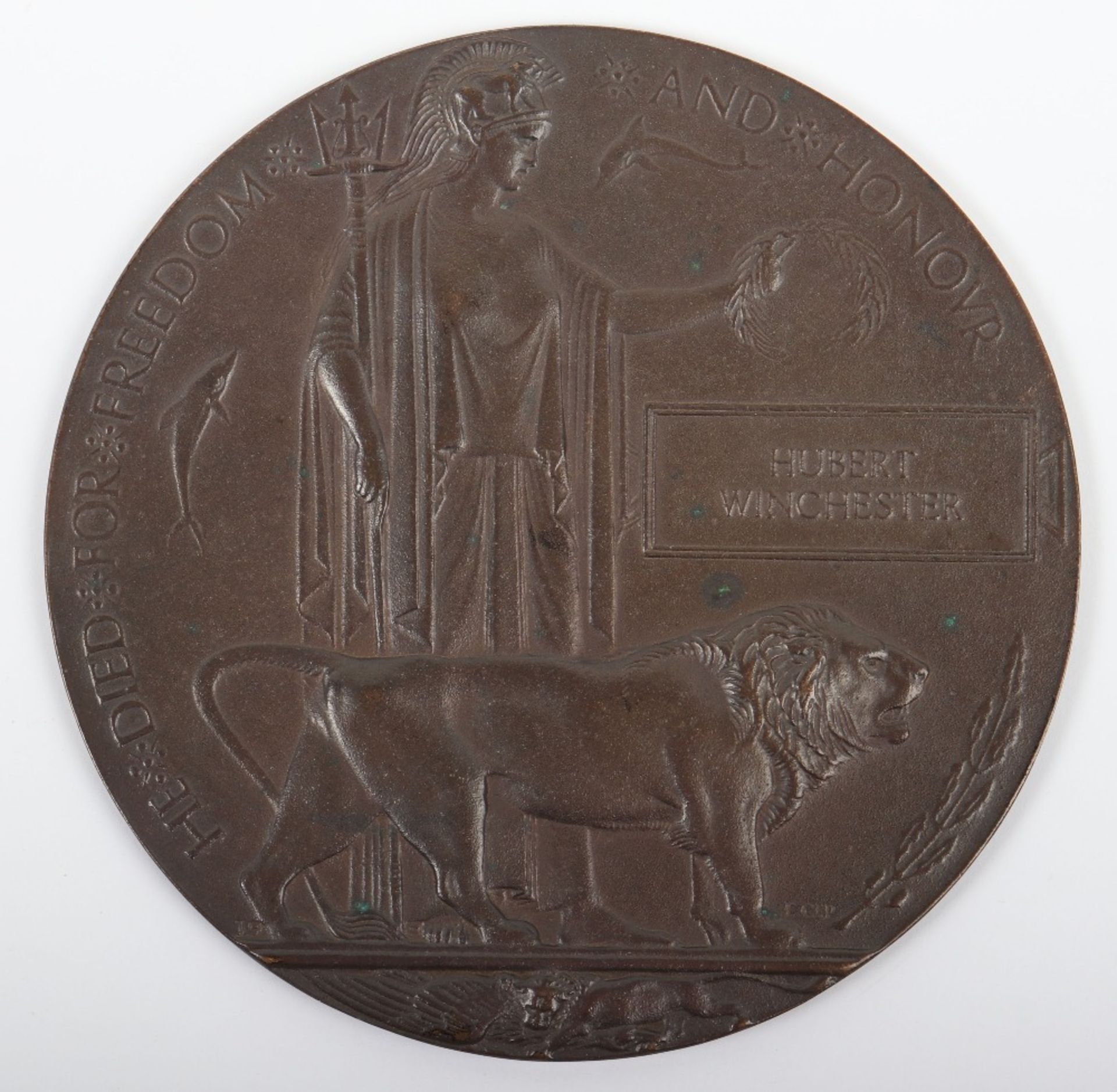 Great War Bronze Memorial Plaque