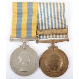 Royal Navy Korean War Medal Pair of Lieutenant Commander David Norman Dalton Royal Navy, Served on H