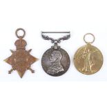 Great War George V Military Medal (M.M) Group of Three Devonshire Regiment, Killed in Action 1st Day