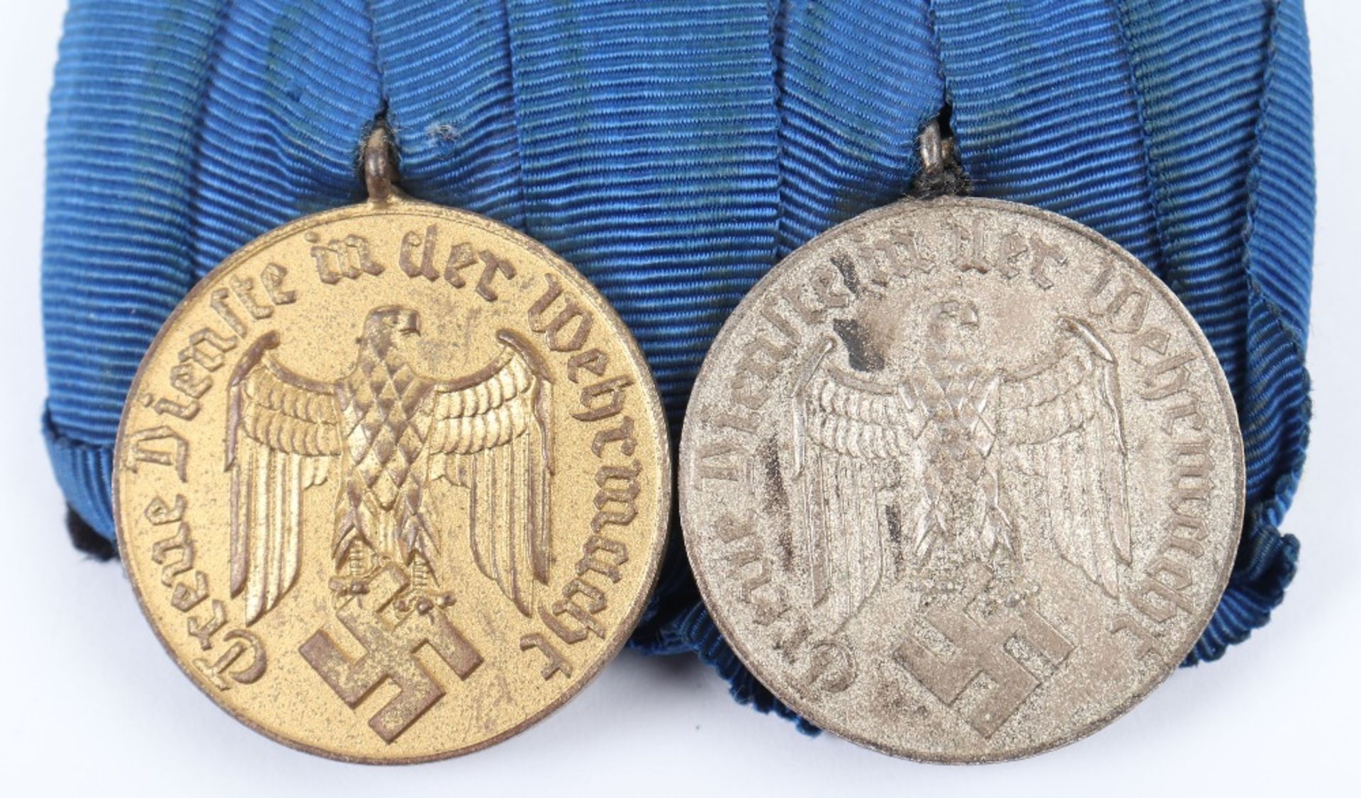 WW2 German Armed Forces Long Service Court Mounted Medal Pair - Image 2 of 7