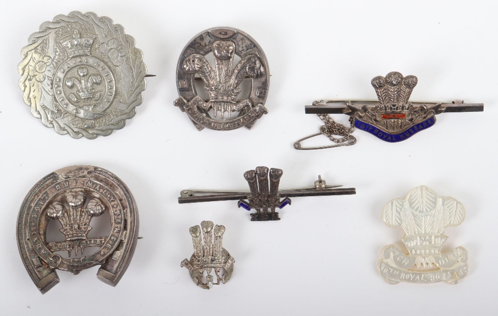 Good Selection of 10th Royal Hussars Sweetheart Brooches
