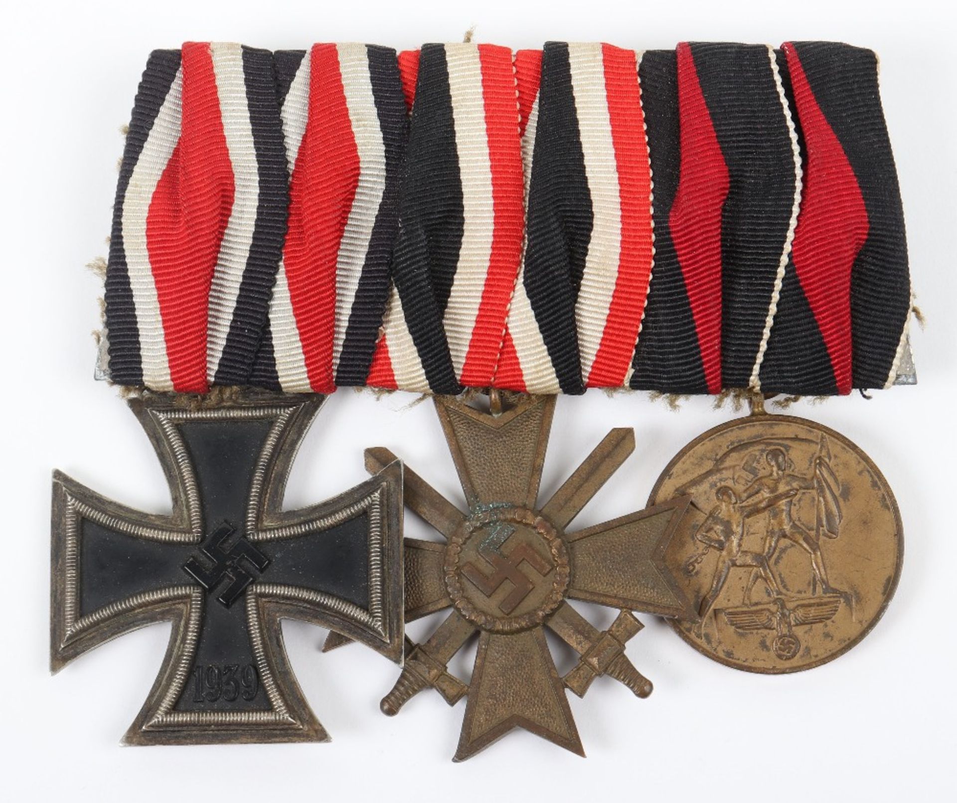 Third Reich Iron Cross Court Mounted Medal Trio