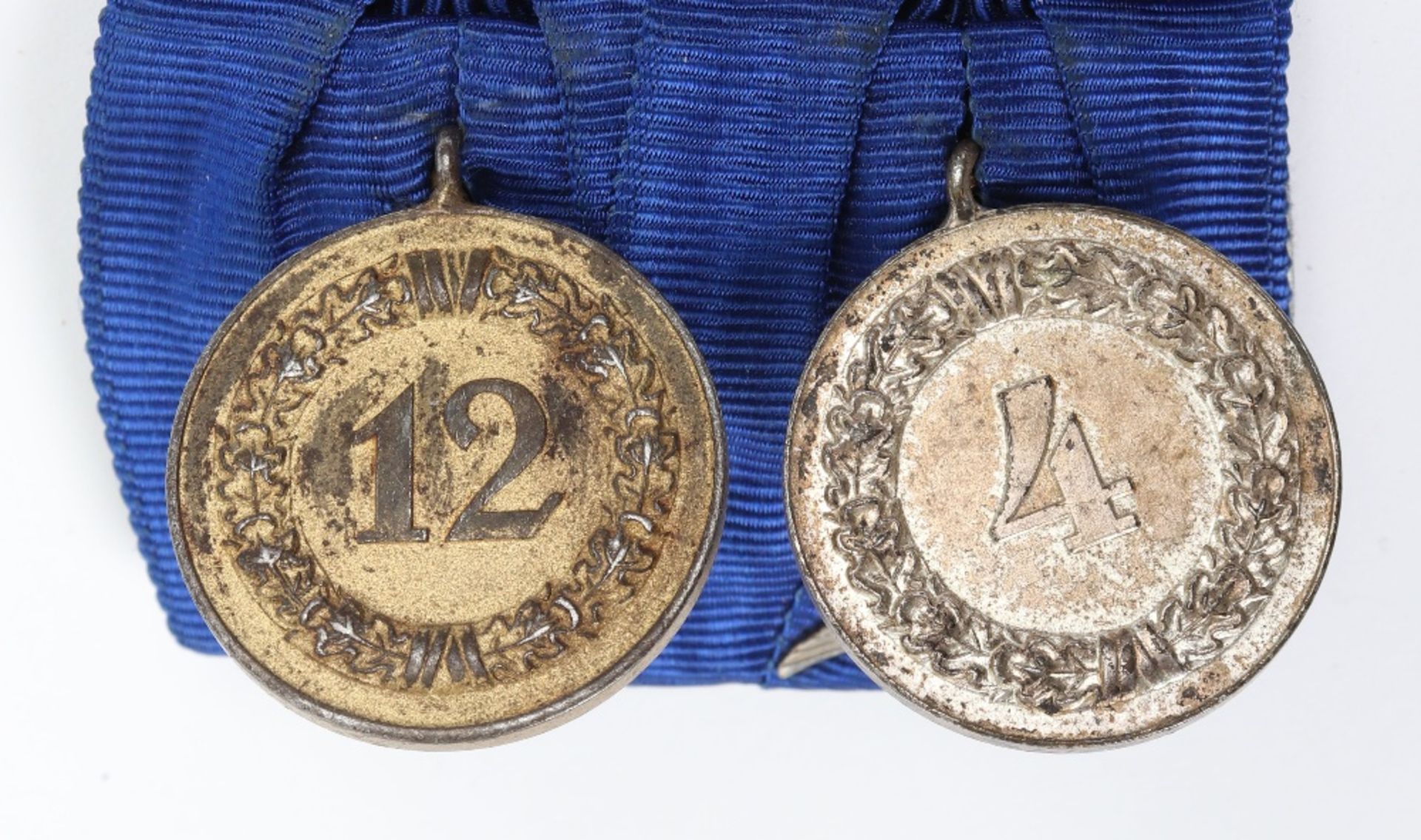 WW2 German Luftwaffe Long Service Court Mounted Medal Pair - Image 6 of 7