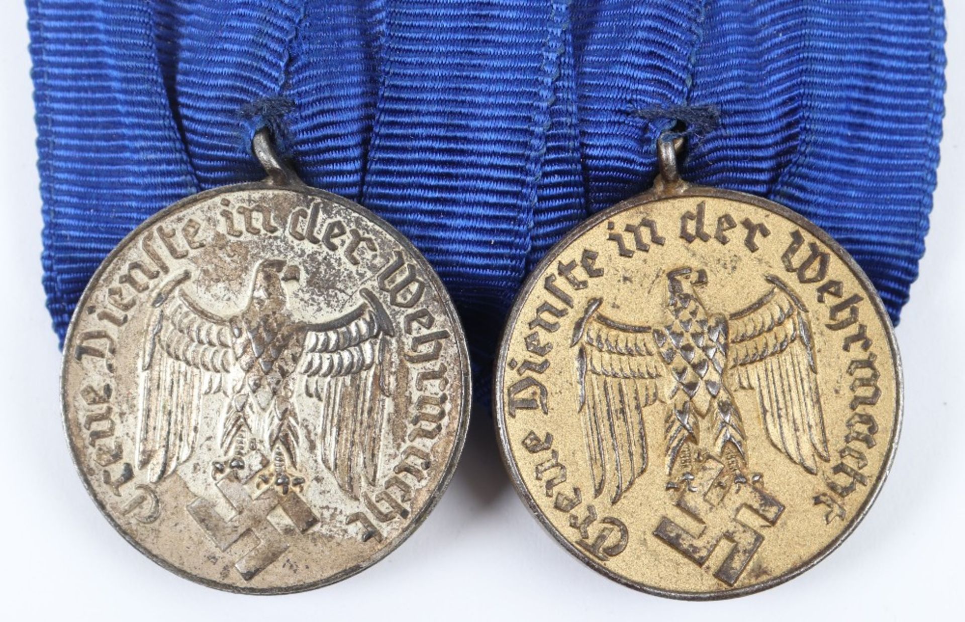 WW2 German Luftwaffe Long Service Court Mounted Medal Pair - Image 2 of 7