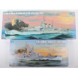 Two Trumpeter 1:350 scale Italian Warship model kits