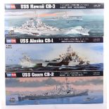 Three Hobby Boss 1:350 scale Battleship model kits