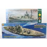 Four 1:350 scale Warship model kits