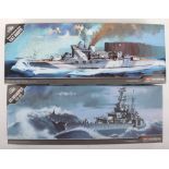 Two Academy 1:350 scale Battleship model kits